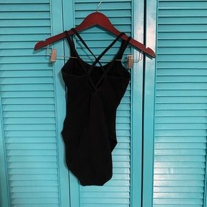 capezio womens black leotard